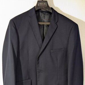 Creative bespoke men’s suit jacket 46R Navy Color Elegant